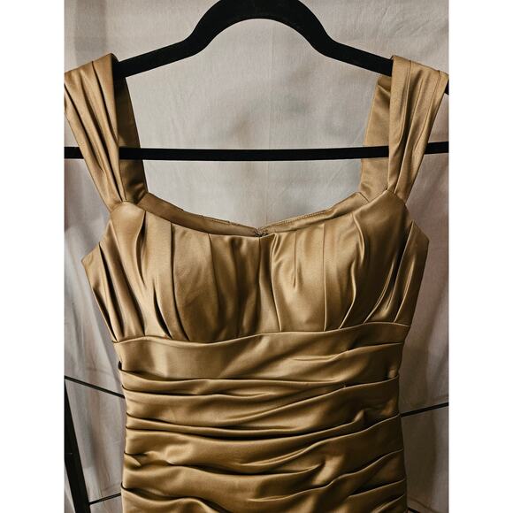 Bill Levkoff Gold Bodycon Dress – Size 4 - Picture 3 of 8